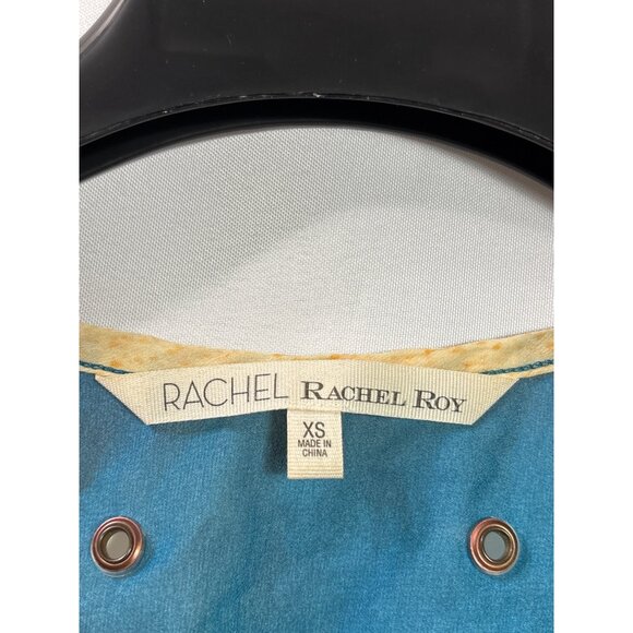 Rachel Rachel Roy XS Sleeveless Tie Dye Button Front Sheer Tank Top Blue Orange - Picture 3 of 4